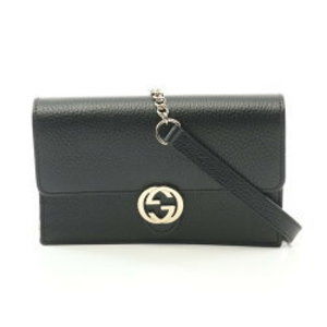 Gucci Interlocking GG Shoulder Bag Leather Black